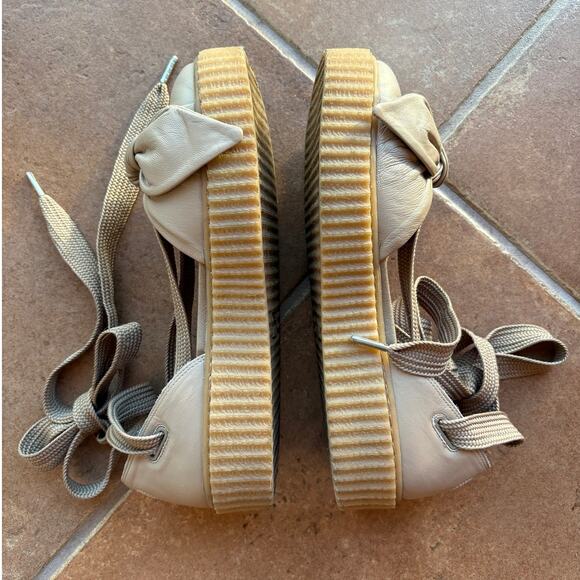 Fenty Puma by Rhianna Beige Bow Ballerina Style Creeper Sandals size 10 - Picture 14 of 16